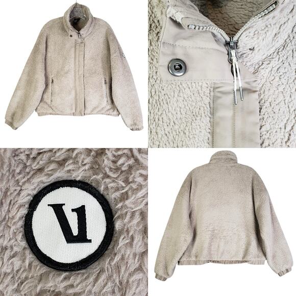 Vuori Women’s Cozy Sherpa Jacket Fleece Full Zip VW530 Women’s Size Large Beige